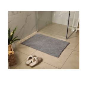 RJVT Microfiber Bathroom Mat (Grey, Medium
