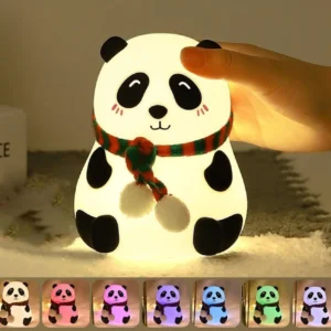 Fortay Cute Panda,USB Rechargeable, 7-Colors Changing Light, Room...more
